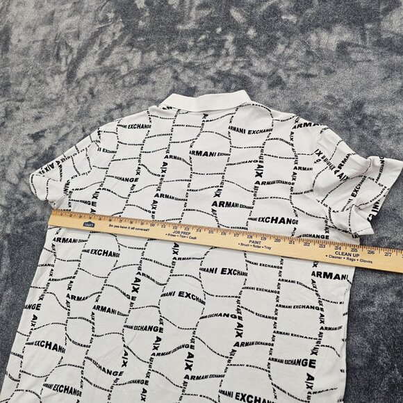A/X Armani Exchange Polo Shirt Mens size XXL Logo all over print golfing Casual - Picture 13 of 16